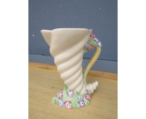 Clarice Cliff cornucopia vase H18cm approx&nbsp;