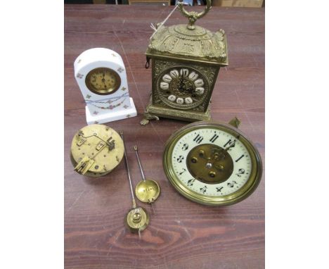 4 clocks - Hermle mantle clock (not working) French movement with pendulum- gwo, French movemant with face and pendulum- not 