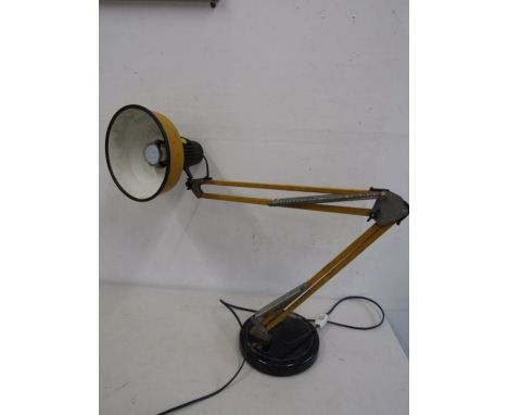 Mid century yellow lamp with weighted base