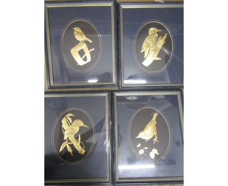 set 4&nbsp; afterTerance James Bond for Aztec Arts&nbsp; best loved birds of Britain 22 carat gold from a hand engraved die35