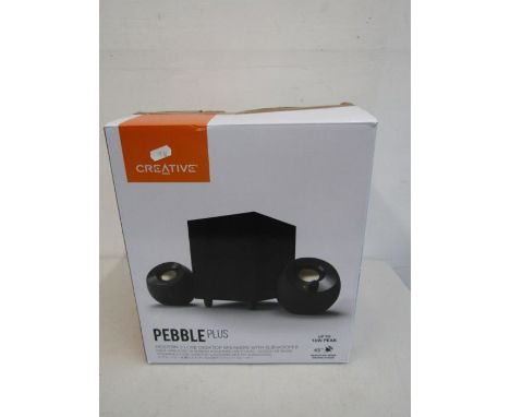 Pebble speaker system in box