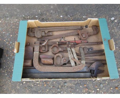 Tray of vintage tools to include wrenches etc&nbsp;