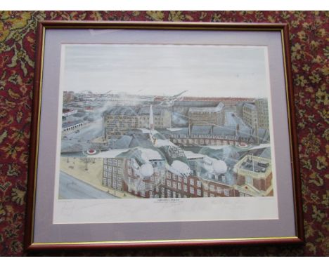 Framed and glazed 'Operation Carthage' signed aviation print 56cm x 65cm approx&nbsp;
