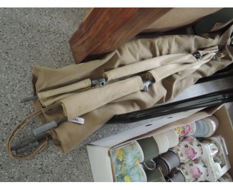 A vintage camp bed