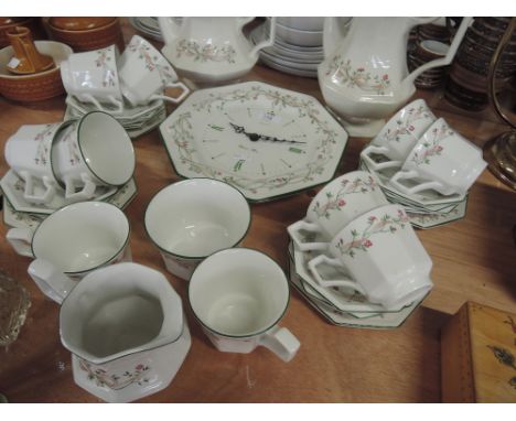 An Eternal Beau part tea set including clock and coffee pot AF etc