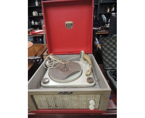 A vintage Dansette major portable gramophone player, sold as collectable untested