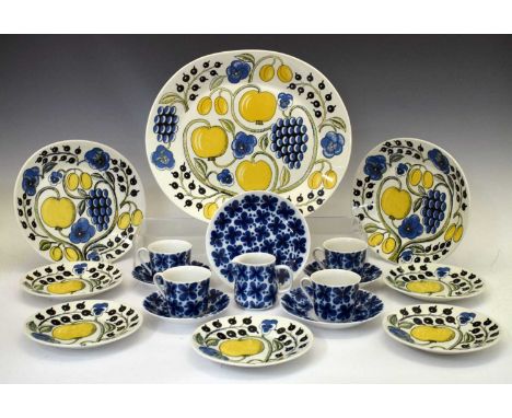 Collection of mid century Scandinavian ceramics, comprising Rőrstrand (Sweden) teawares in the 'Mon Amie' pattern designed by