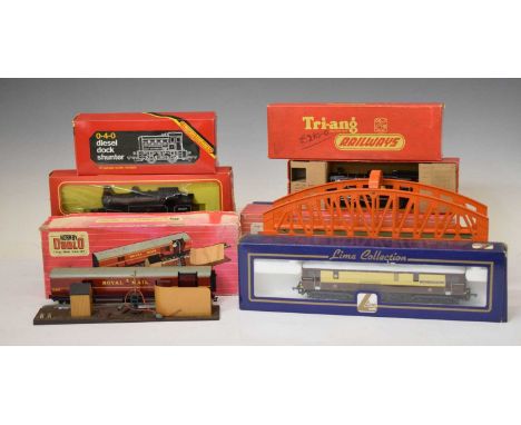 Two Triang Hornby 00 gauge railway trainset locomotives comprising; R.754 British Railways 30037 and R59 '2-6-2 Tank Loco', t