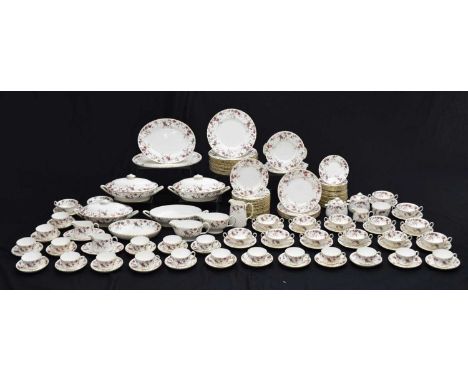 Extensive Minton 'Ancestral' pattern part dinner service to include; nineteen cups and saucers, three lidded tureens and one 
