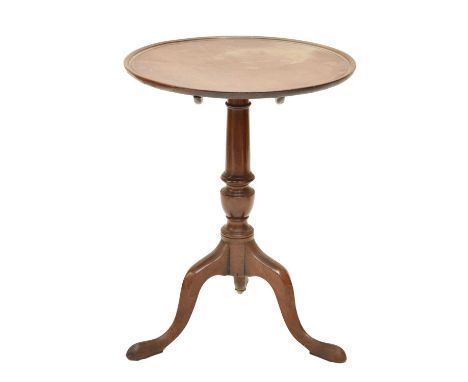 19th century mahogany tripod wine table, with J. Reigate &amp; Co. Antique Dealers label, 52.5cm diameter x 69cm high