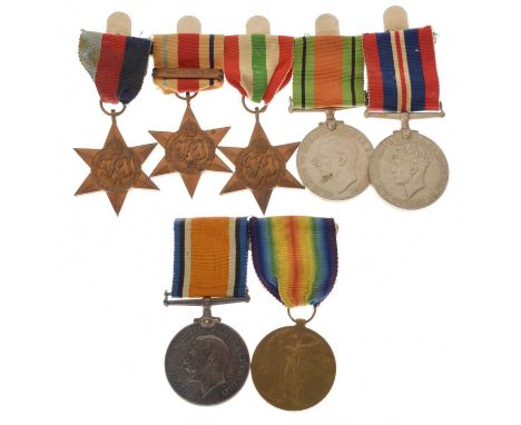 British First World War medal pair awarded to Serjant S.G.H. King of the Somerset Light Infantry comprising War Medal and Vic