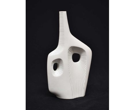 Jonathan Adler (American b.1966) - Late 20th century ceramic vase, of stylised asymetric form, with moulded mark and label to