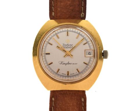 Zodiac - Gentleman's 'Kingline' Chronometer gold-plated cased wristwatch, the silvered dial with applied gilt hour markers, d