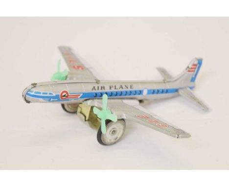 Vintage MF 107 Chinese-made sheet metal  'Air Plane 622 ST-1' friction toy, 15cm 