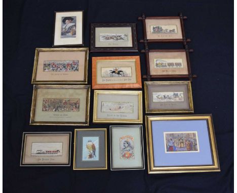 Quantity of Stevengraph and other framed silk pictures to include; 'Kestrel', Queen Victoria, 'The Present Time', 'Called To 