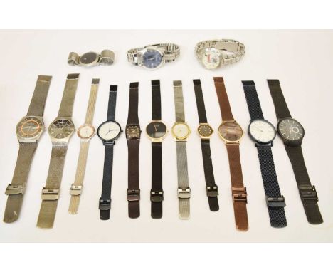 Skagen - Gentleman's 'Titanium' stainless steel wristwatch, having a silver chapter ring Arabic dial with 24hr centre, quartz