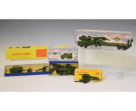 Dinky Supertoys - Two boxed diecast model military vehicles comprising; 660 'Tank Transporter' and 661 'Recovery Tractor', to