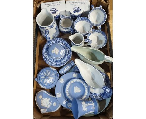 A large collection of mid 20th century and later ceramics, to include three Hornsea Heirloom lidded storage jars, Spode part 