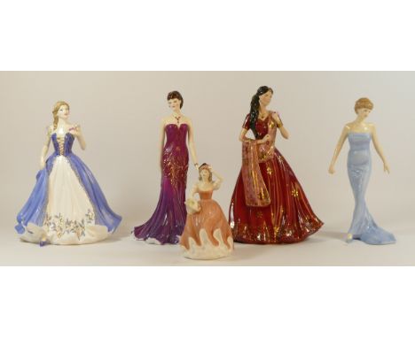 A Royal Doulton porcelain figurine "Louisa" HN4969, together with a Royal Doulton figure "Princess Diana" HN5061, a Royal Sta