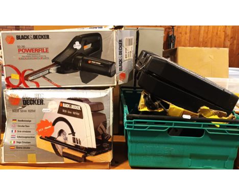 A Black &amp; Decker circular saw - BD28, 52mm (boxed), together with a Parkside multi saw PFS710, a NU-Tool Power Planer, Bo