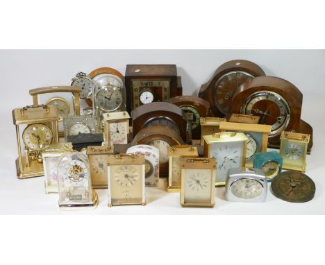 Four boxes of carriage clocks and alarm clocks, to include manual wind and quartz movements. (4) 
