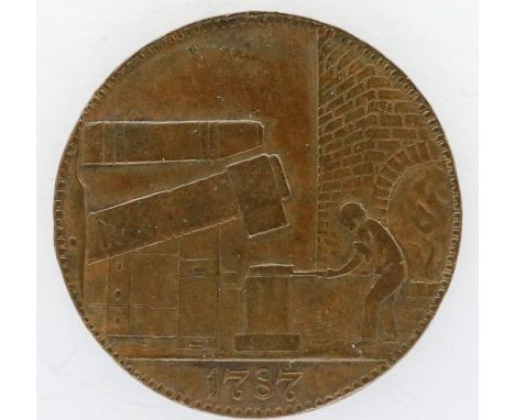 1787 John Wilkinson Industrial age token. P&amp;P Group 0 (£5+VAT for the first lot and £1+VAT for subsequent lots) 