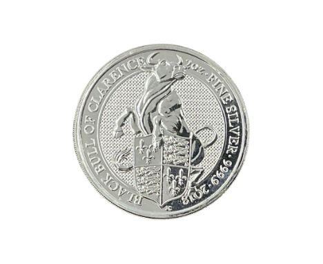 Queen Elizabeth II United Kingdom 2018 'Black Bull of Clarence' two ounce fine silver five pounds coin