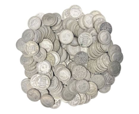 Approximately 460 grams of Great British pre 1947 silver sixpence coins 