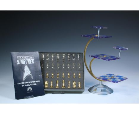   Star Trek schaakspel, Franklin Mint, 1994, 3-dimensionaal schaakspel zoals gespeeld door Captain Kirk en Mr. Spock in de Or