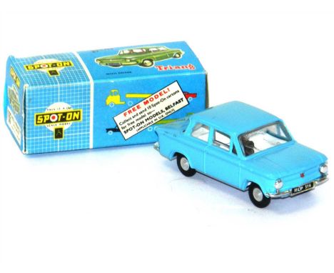 Spot-on 193 NSU Prinz 4, boxed. In light blue, with driver and all paperwork. Box marked "3'11" otherwise original, not playe