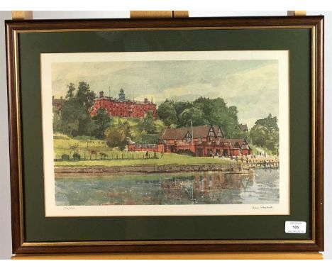 After Ken Howard, The Boat House, Shrewsbury, signed, 376/500, print, 30 x 45cm (SH)