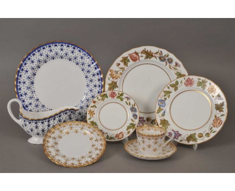 A Royal Worcester Virginia pattern dinner service comprising pair of twin-handled tureens and covers, gravy boat and stand, s