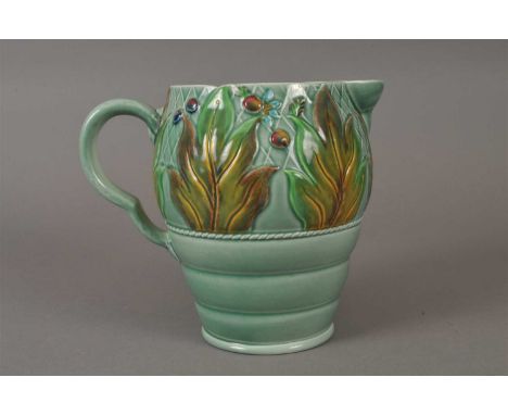 A Clarice Cliff for Newport Pottery Art Deco jug in the Celtic Leaf and Berry pattern, moulded number 41A to the base, 20cm h