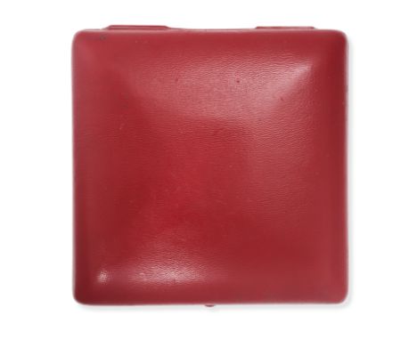 NO RESERVE - CARTIER, A VINTAGE JEWELLERY BOX red leather exterior.&nbsp;