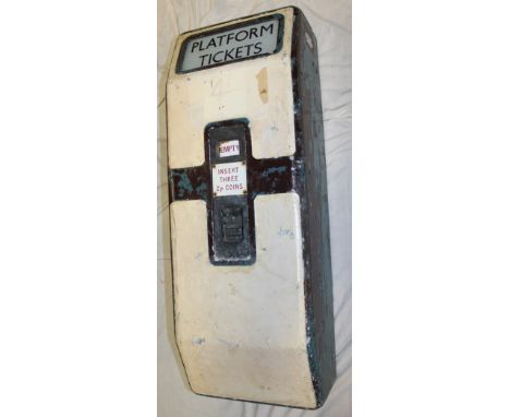 An old platform ticket vending machine 35" high