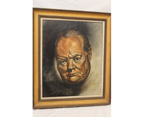 Imbermann - oil on boardBust portrait of Winston Churchill, signed and dated '44 20" x 16"