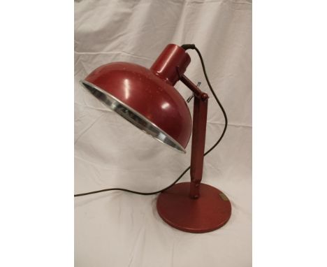A vintage painted aluminium "Radiaray" adjustable desk lamp by Hinders of London 