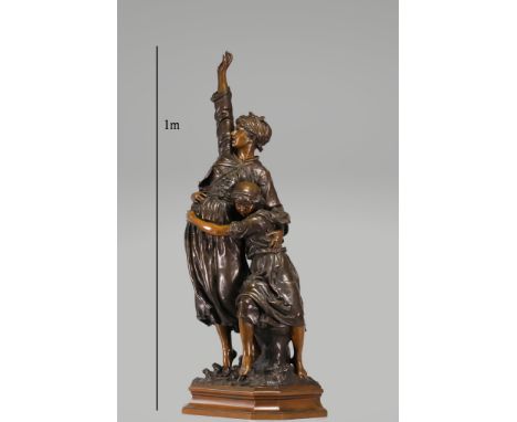 Jean Didier DEBUT (1824-1893) Large bonze with two patinas "Maree montante" ("Rising tide") - Weight: 44.00 kg - Shipping una