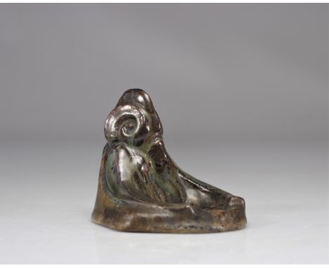 Edgard AUBRY (1880-1943) Glazed stoneware pocket scoop - signature a identifier - Weight: 700 g - Shipping available - Region
