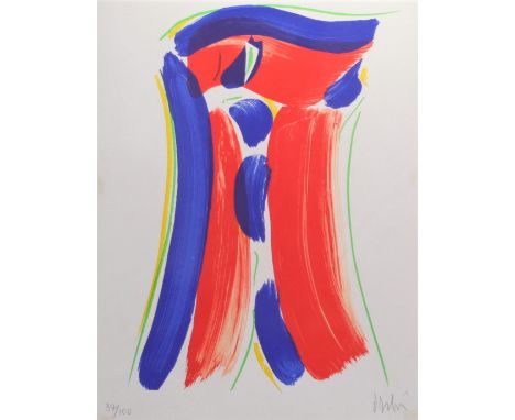 Olivier DEBRE (1920-1999) color lithograph "Untitled", signed lower right in pencil. Numbered 34/100 (or 34/200?) lower left 