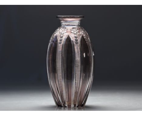 Val Saint Lambert Rare Joseph Simon vase Aesthetic fantasy size - Art Deco - Weight: 2.91 kg - Shipping available - Region: B