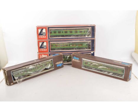 5 Lima 0 Gauge BR SR green 1st/2nd Corridor Coaches (5),   534257 (4) and S15865, all in original boxes, VG, boxes F-G (5),