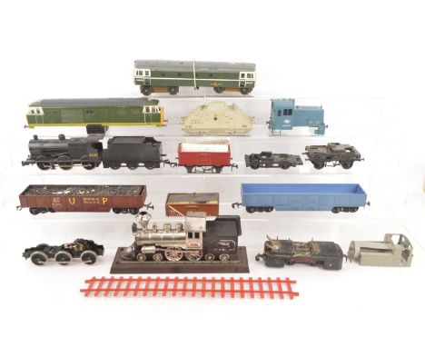 Mostly modified Lima and Tri-ang Big Big 0 Gauge (qty), Lima BR green Class 33 with metal chassis and twin motors, not attach