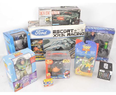 Radio Controlled Knight Rider car Toy Story and Star Wars Toys and The Bill Action Figure with Scalextric C676 Ford Escort XR