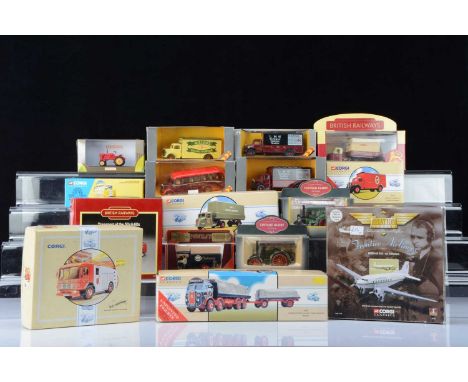 Modern Diecast Vintage Commercial Vehicles and Aircraft (16), all boxed, Corgi, Vintage Glory of Steam 80302 Garrett road rol