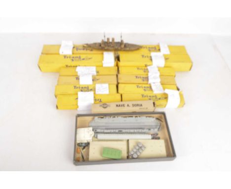 Collection of mostly boxed Tri-ang Minic 1:1200 Ships with a Mercury Model and Japanese Brass Battleship (qty), including, 'Q