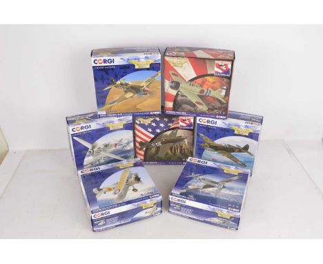 Corgi Aviation Archive 1:72 Scale WWII Allied and Axis Aircraft,  all seven boxed, Pearl Harbor limited edition models, AA331