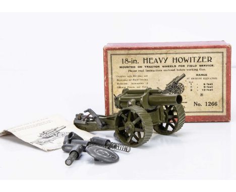 Britains item no.1266 18 inch heavy Howitzer, last enclosed box version, VG in G, but slightly dirty box, complete with all s