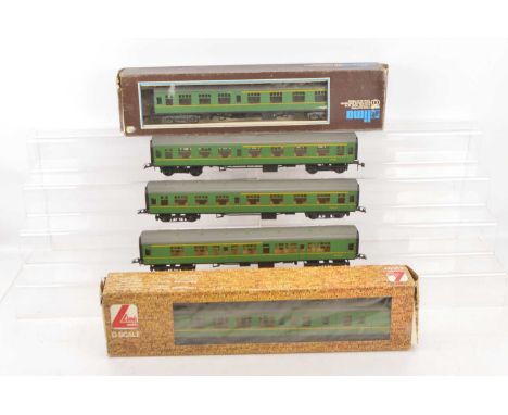 Lima 0 Gauge BR SR green Mainline Coaches (5), 1st/2nd (4, one boxed) and Brake/2nd boxed, VG, boxes F-G (5)