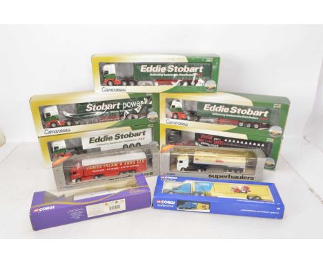 Modern Diecast Haulage Models,  all boxed, articulated lorries, Corgi, Eddie Stobart, 59566 Renault Premium, TY87010 DAF 95, 